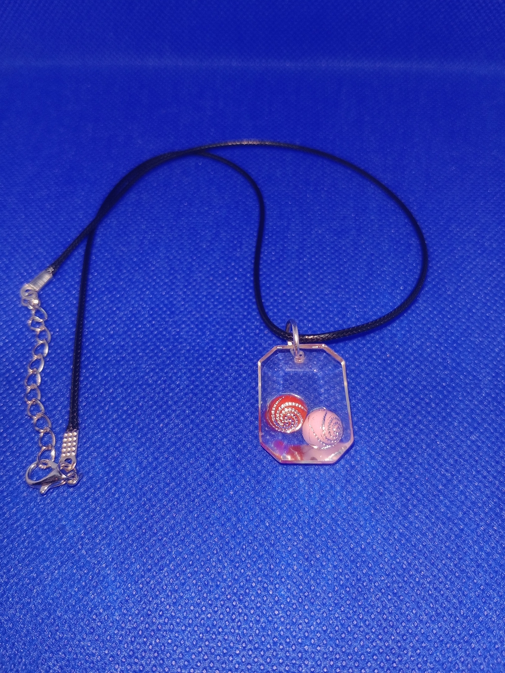 Handmade Pink & Red Resin Pendant Necklace